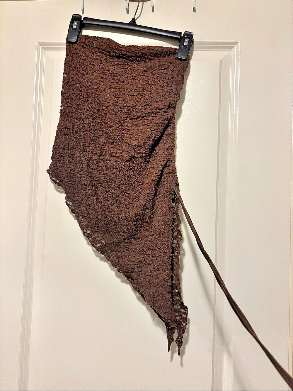 BLENCA Brown Lace Asymmetrical Top Size Medium